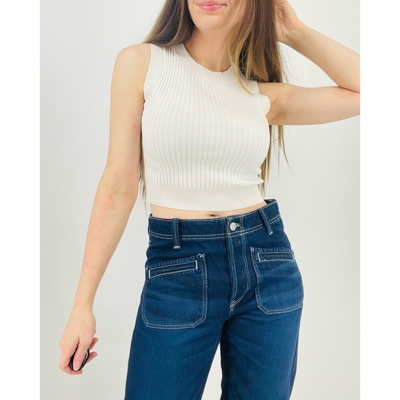 SOLD Free People We the Free Front Pocket Bootcut Denim Jeans Dark Wash Size 25 - Picture 2 of 9